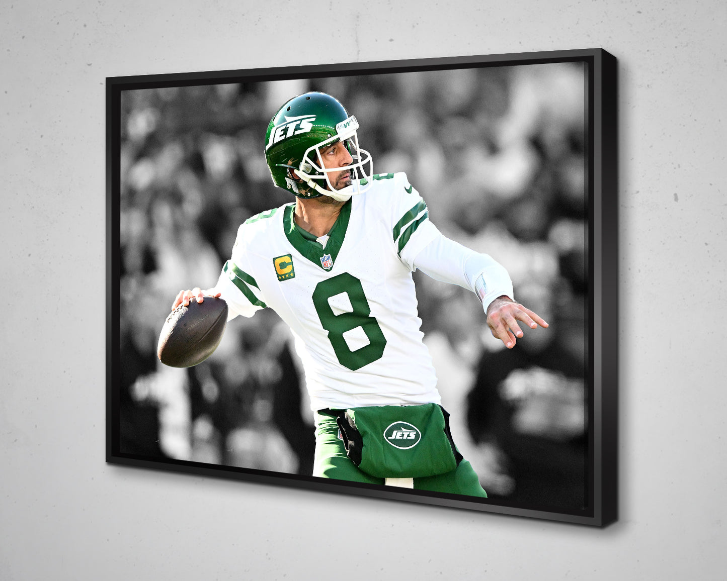 Aaron Rodgers Black & White Canvas Art