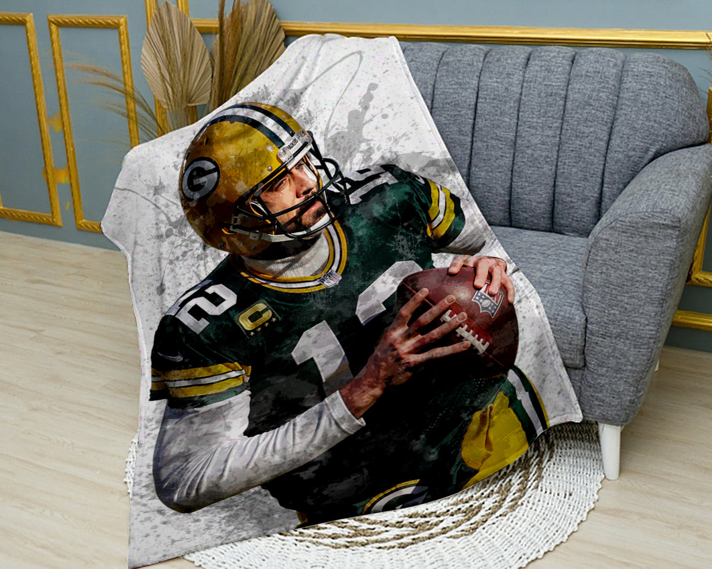 Aaron Rodgers Green Bay Packers Fleece Blanket