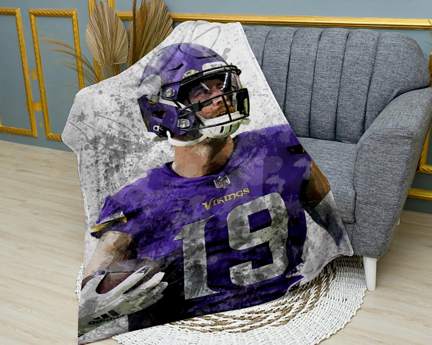 Adam Thielen Minnesota Vikings Fleece Blanket