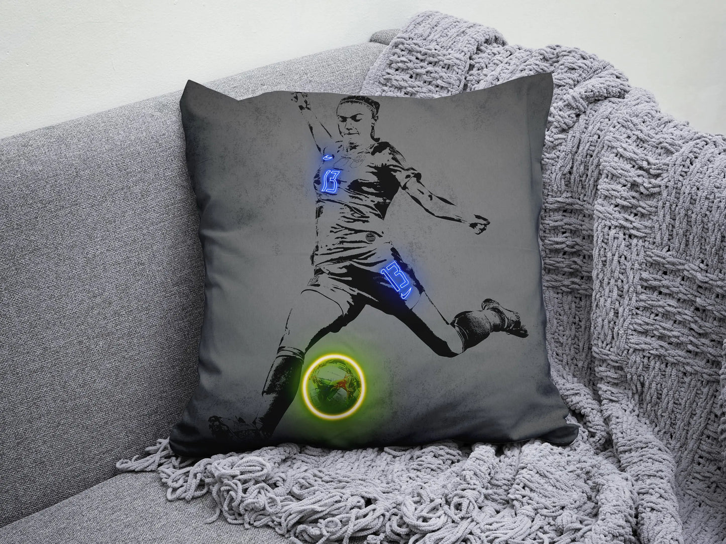 Almohada con efecto neón de Alex Moegan
