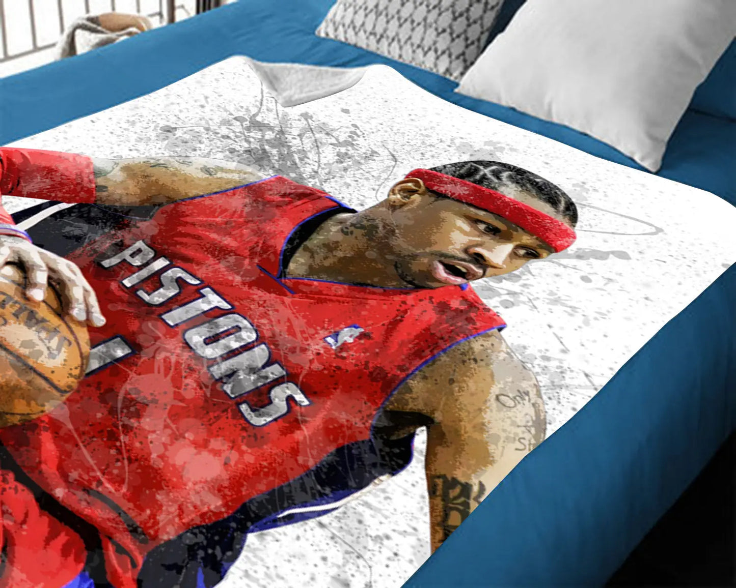 Allen Iverson Detroit Pistons Fleece Blanket