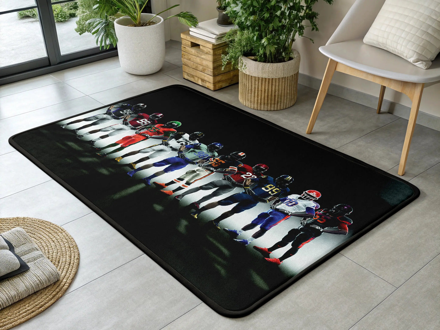 American football Players Rugs