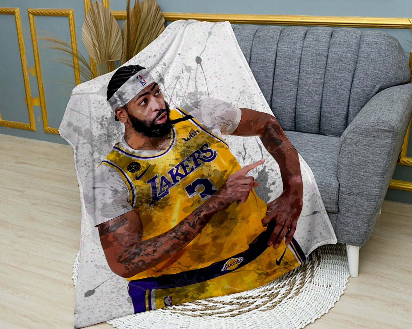 Anthony Davis Los Angeles Lakers Fleece Blanket