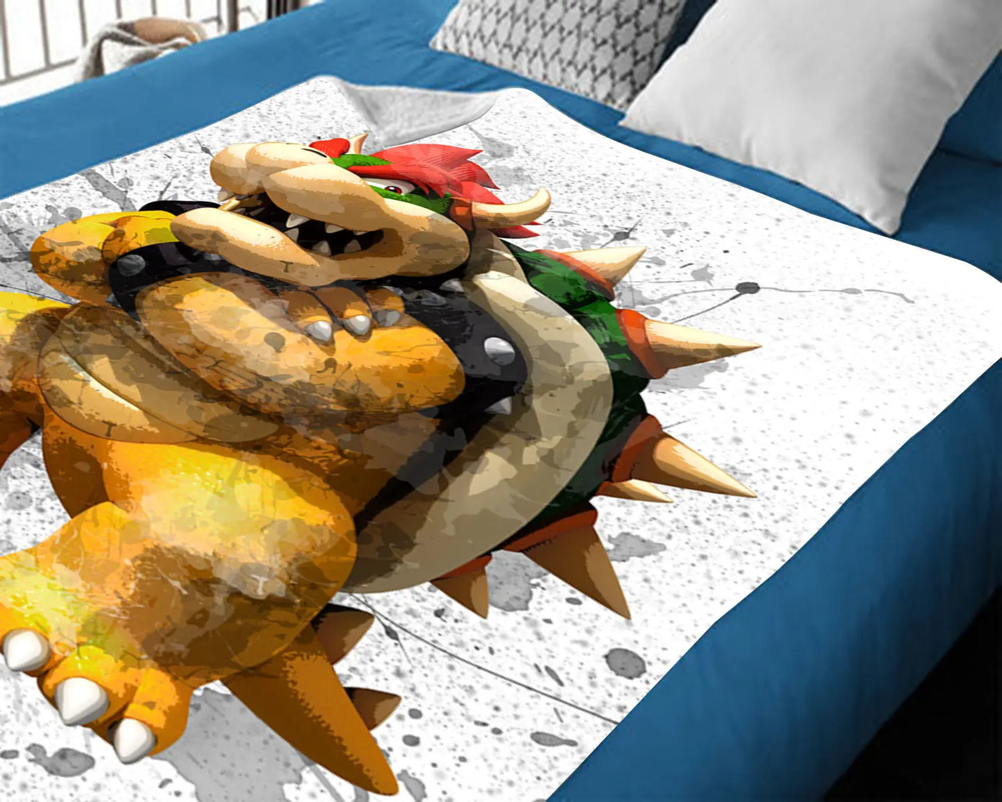 Manta polar con efecto salpicadura de Bowser