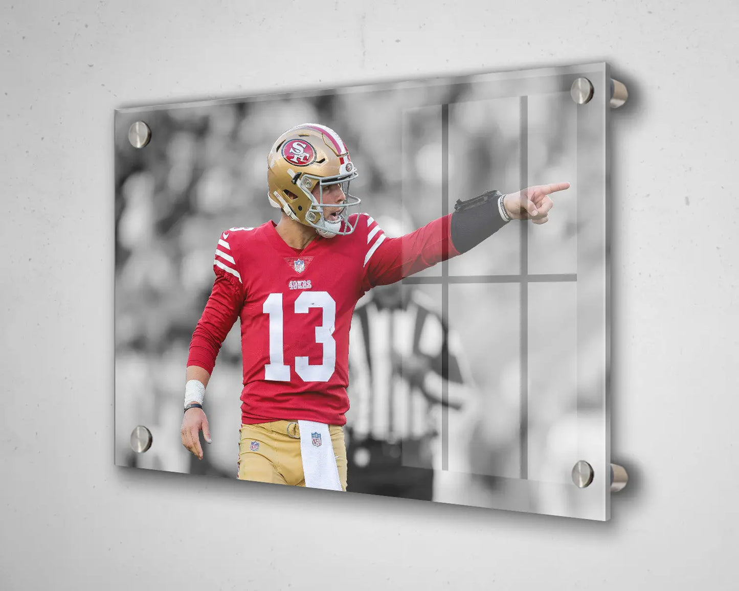Brock Purdy Black & White Canvas Print | NFL Wall Art