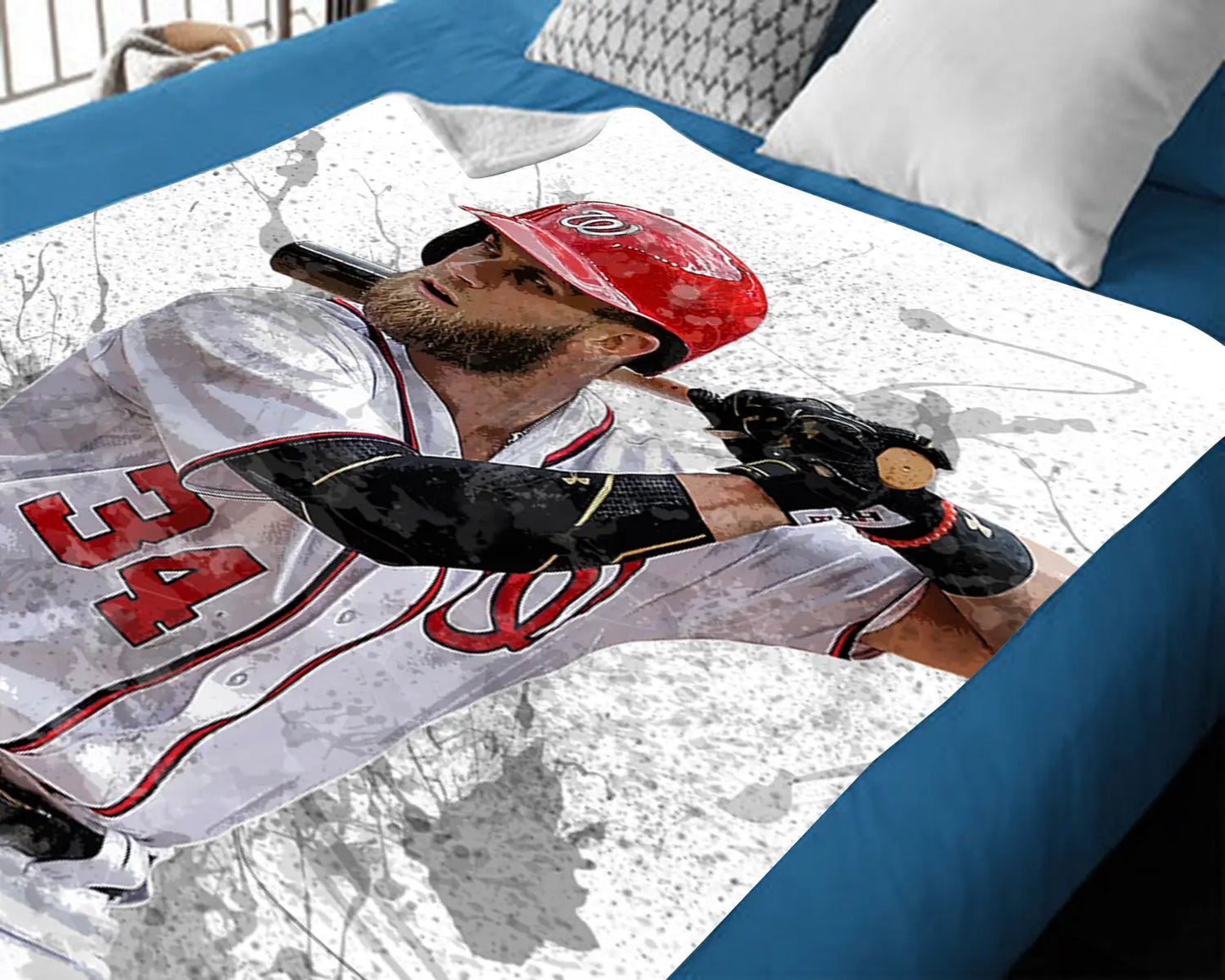 Bryce Harper Splash Effect Fleece Blanket