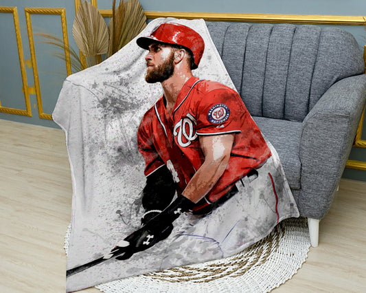 Bryce Harper Splash Effect Fleece Blanket