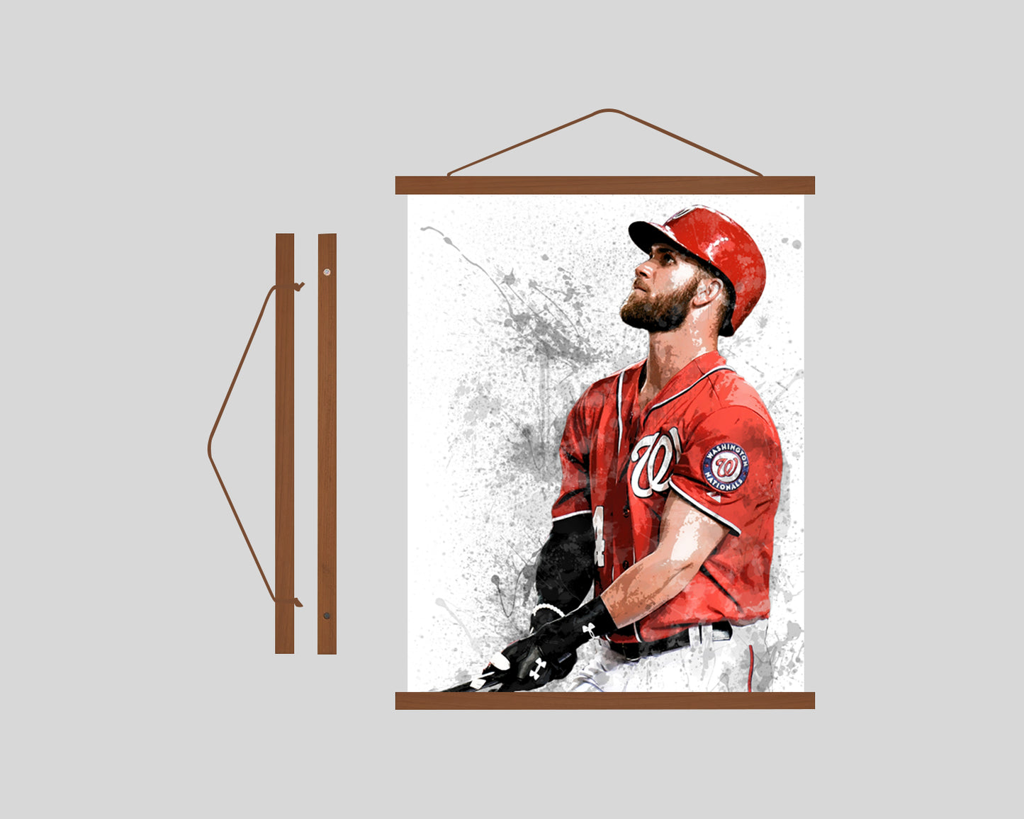 Cuadro de arte de pared con marco para colgar de Bryce Harper