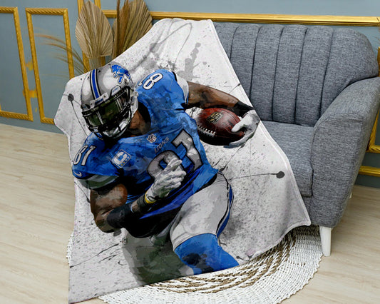 Calvin Johnson Detroit Lions Splash Effect Fleece Blanket