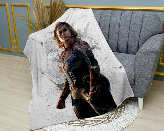 Captain Marvel Splash Effect Fleece Blanket