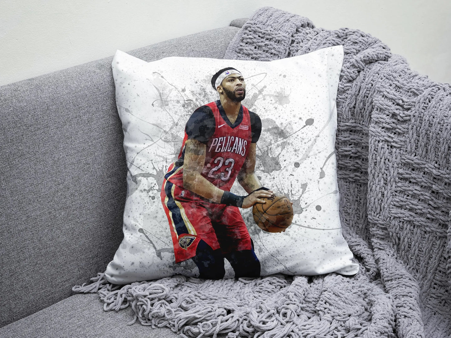 Almohada con efecto salpicadura de Carmelo Anthony