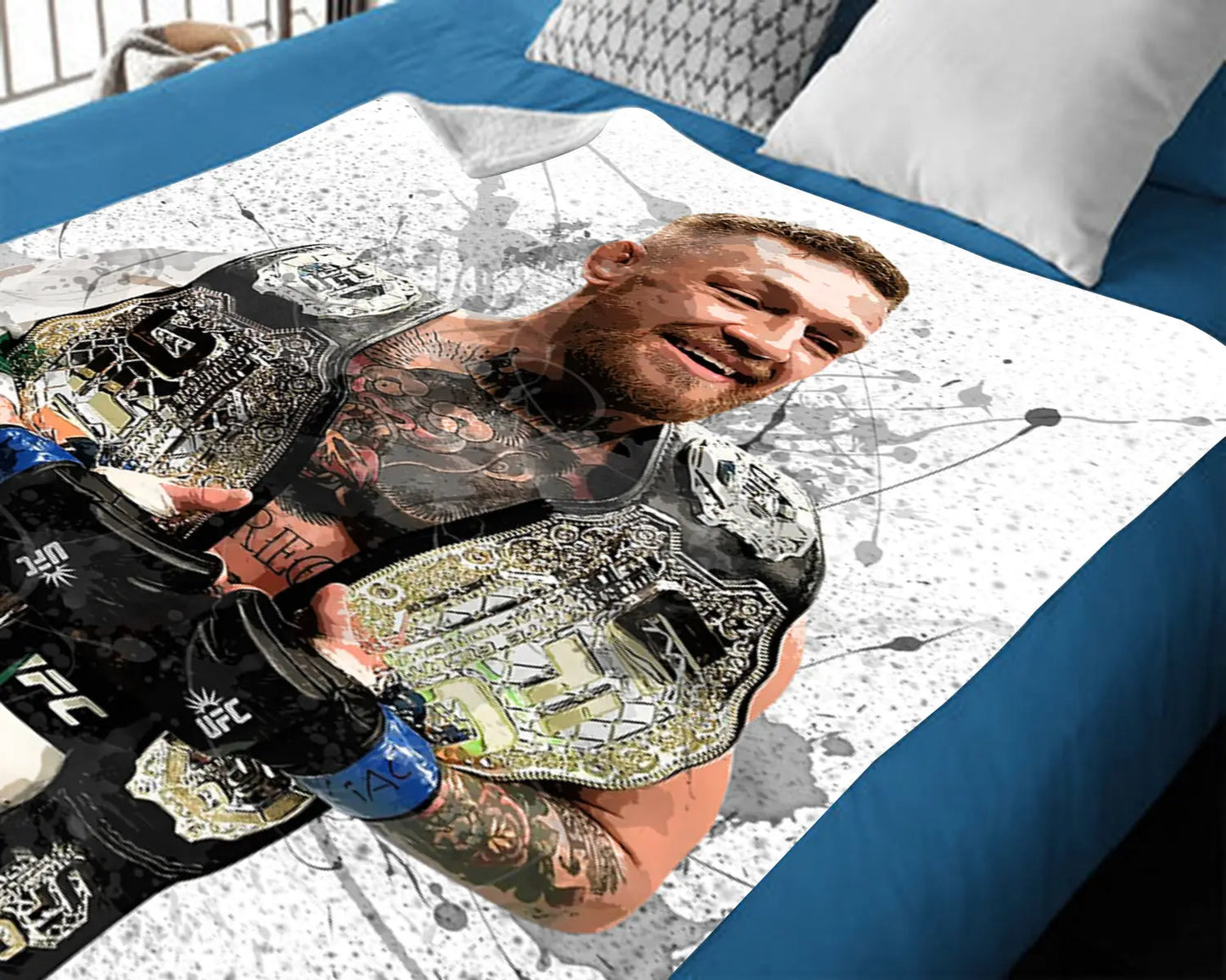 Conor McGregor Splash Effect Fleece Blanket