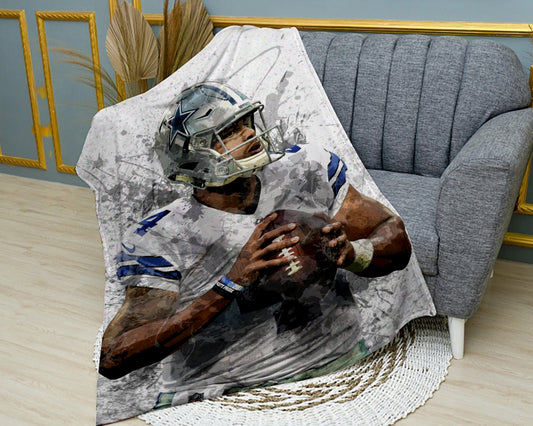 Dak Prescott Dallas Cowboys Splash Effect Fleece Blanket