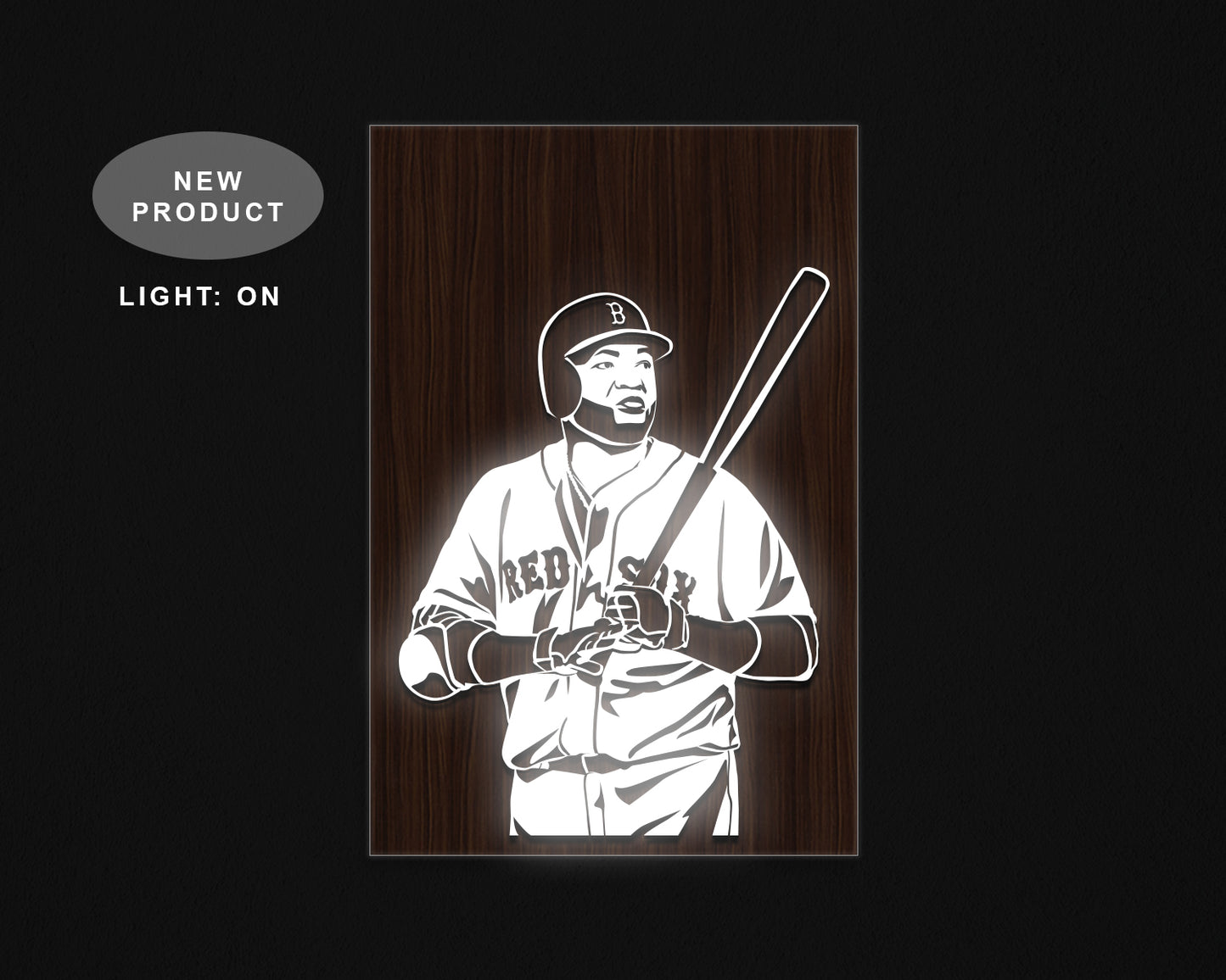 David Ortiz LED Wooden Decal