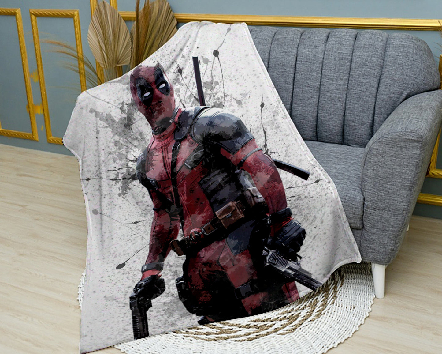 Deadpool Fleece Splash Effect Blanket