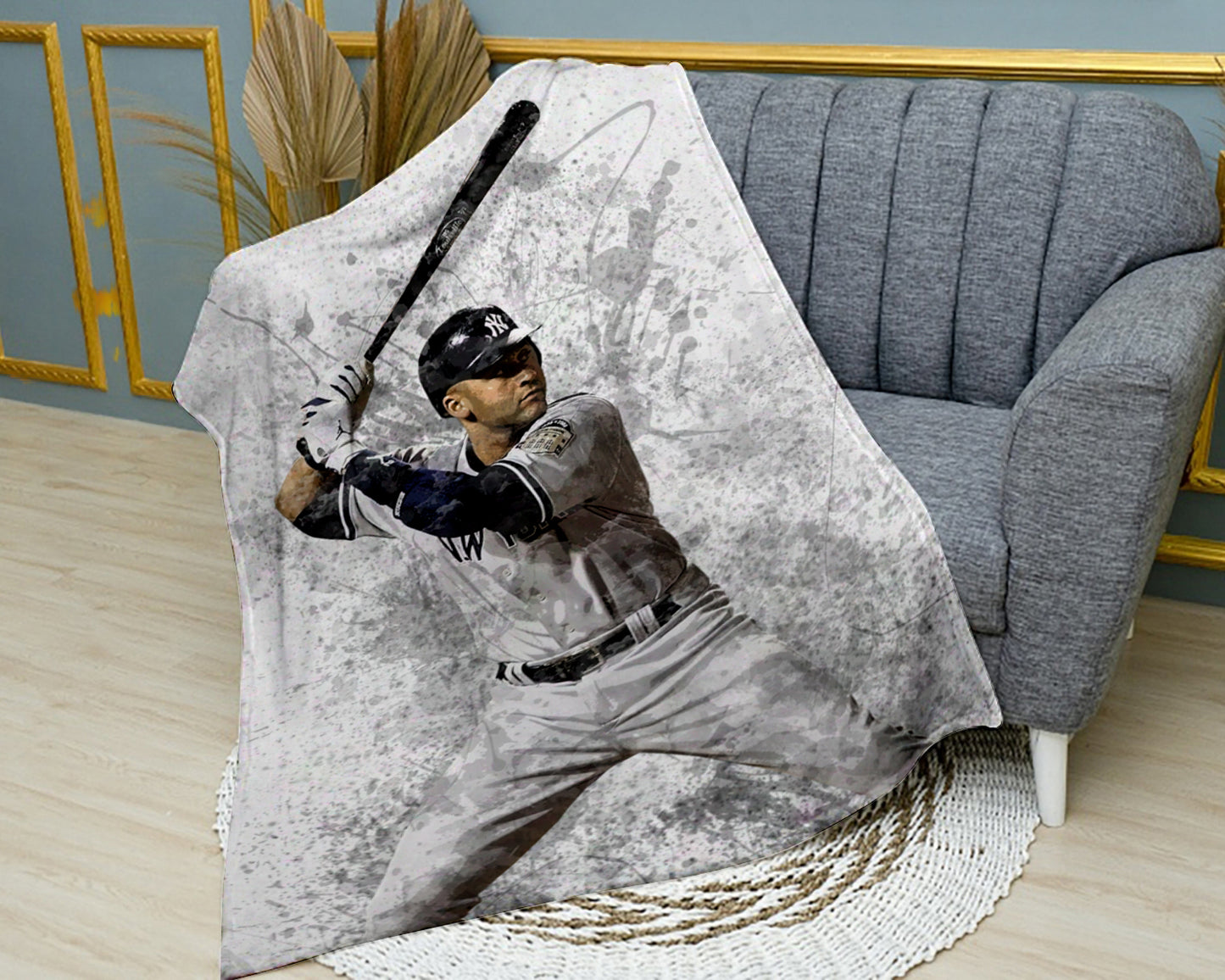 Derek Jeter New Yok Yankees Splash Effect Fleece Blanket