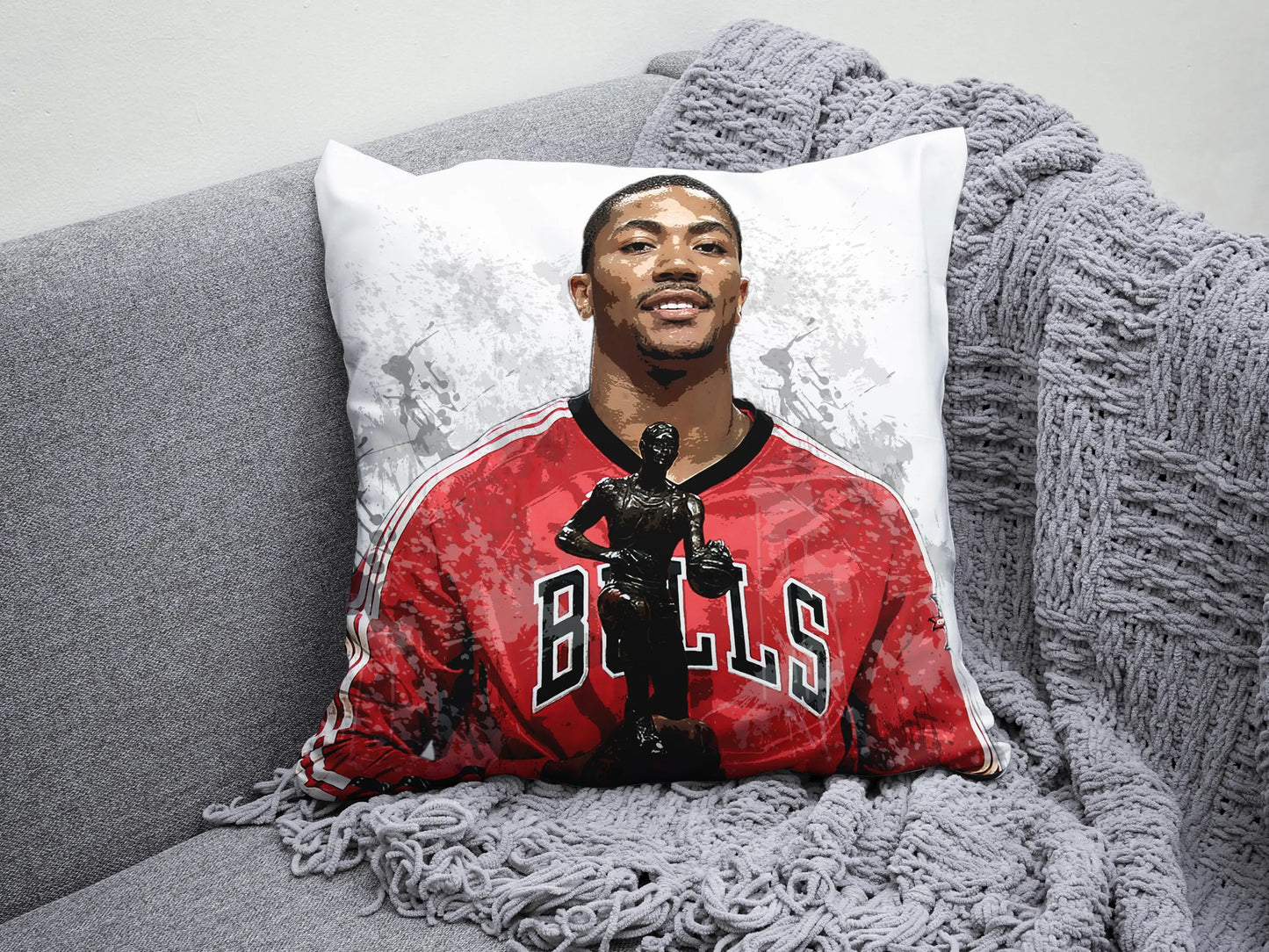 Almohada con efecto salpicadura de Derrick Rose