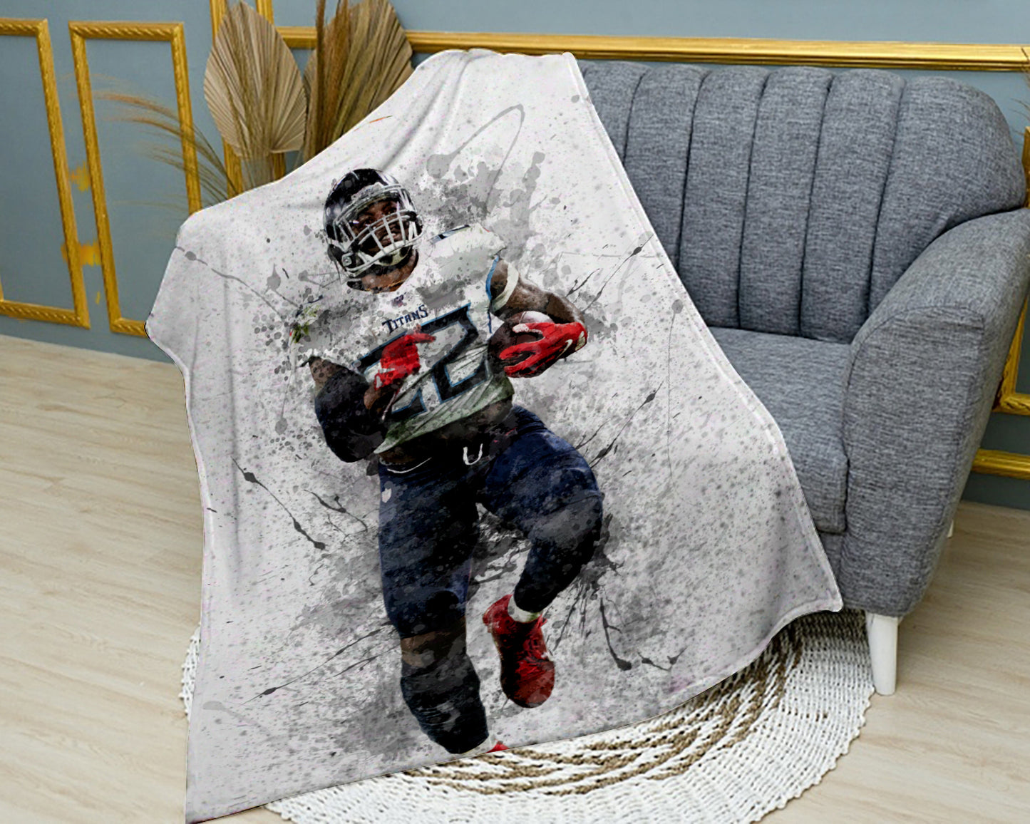 Derrick Henry Tennessee Titans Splash Effect Fleece Blanket