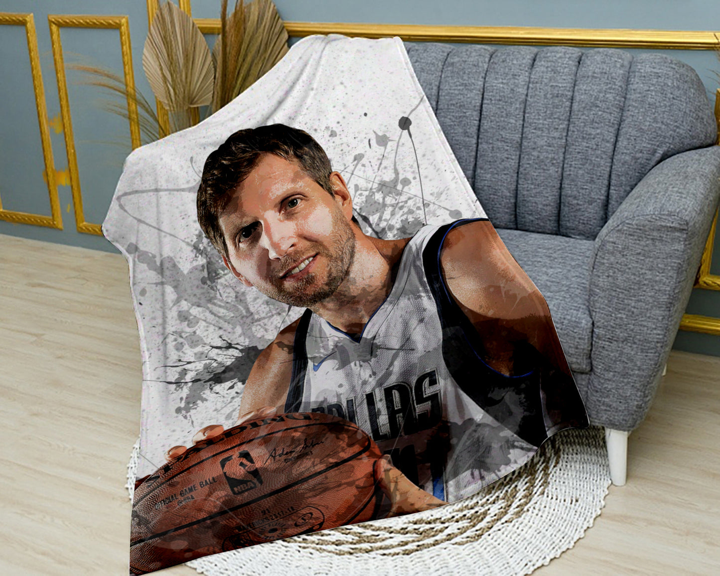 Dirk Nowitzki Dallas Mavericks Splash Effect Fleece Blanket