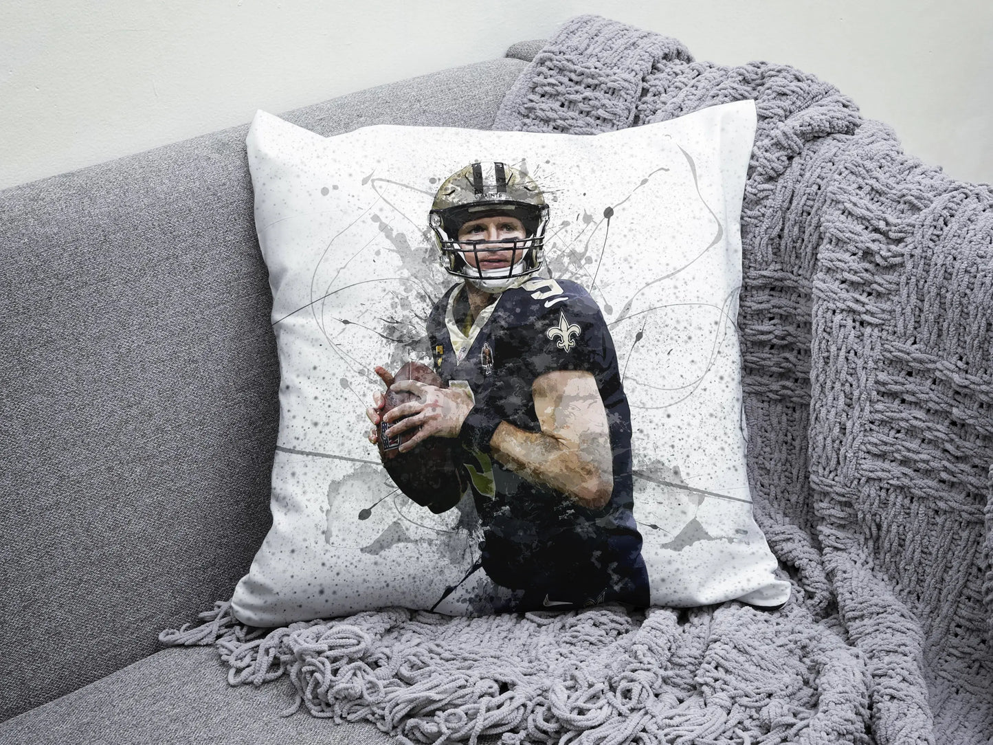 Drew Brees Splash Effect Pillow