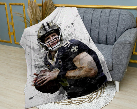 Drew Brees New Orleans Saints Splash Effect Fleece Blanket