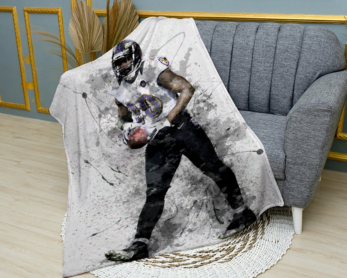 Ed Reed Seattle Seahawks Splash Effect Fleece Blanket