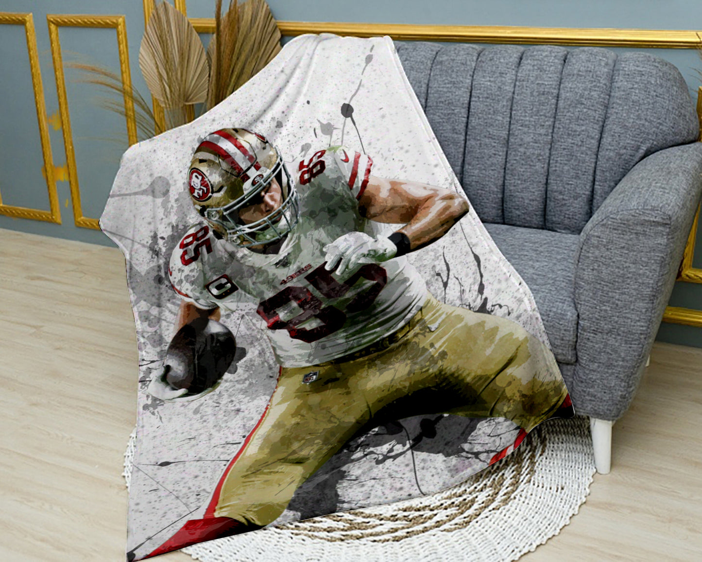 George Kittle San Francisco 49ers Splash Effect Fleece Blanket