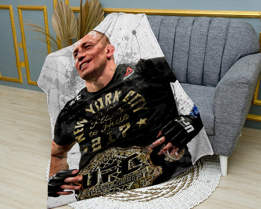 Georges St-Pierre Splash Effect Fleece Blanket