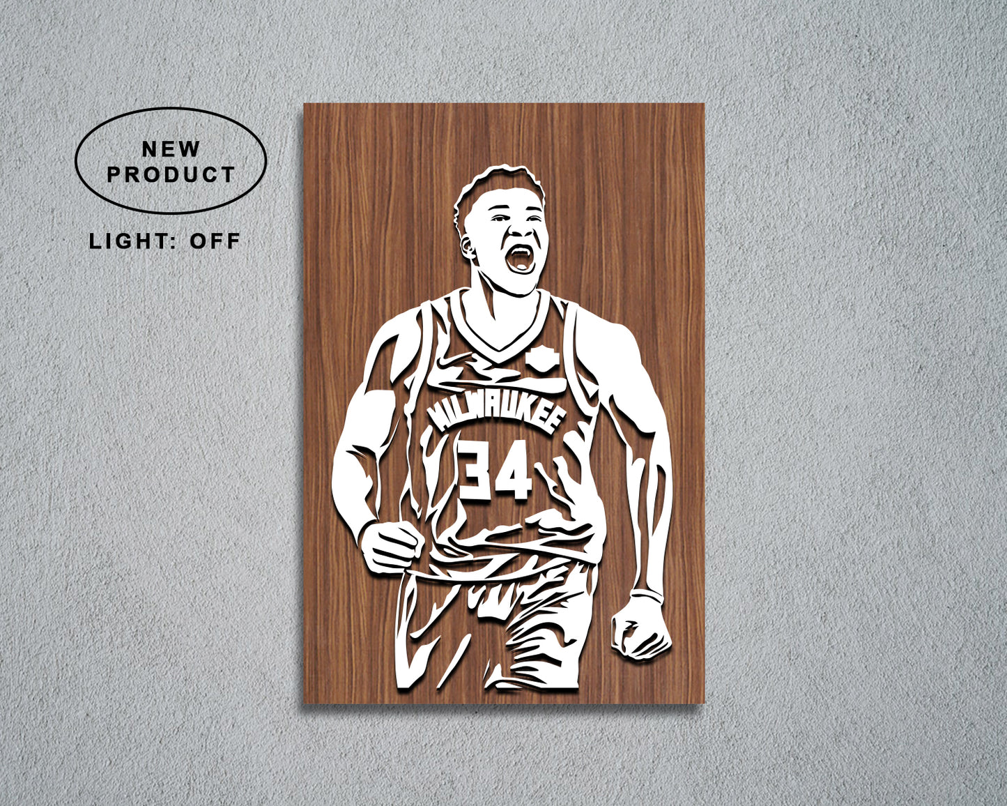 Giannis Antetokounmpo LED Wooden Decal