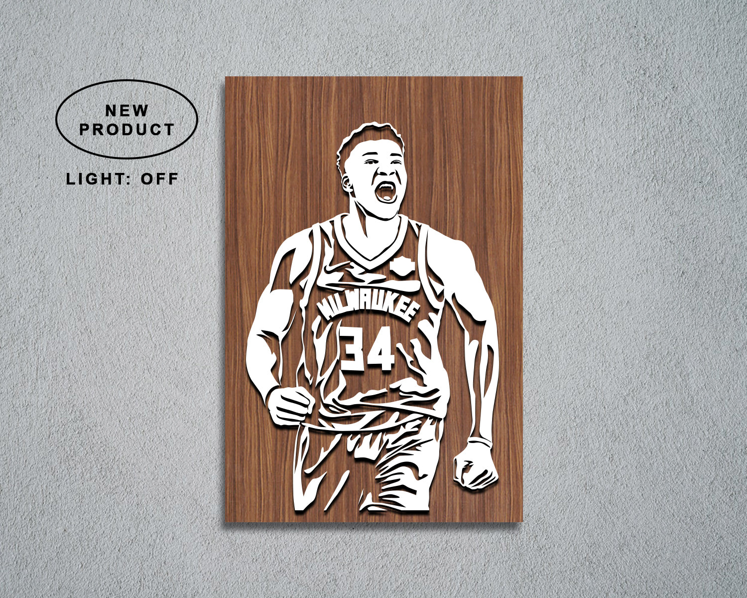 Giannis Antetokounmpo LED Wooden Decal