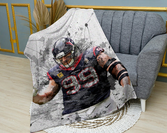 J.J. Watt Splash Effect Fleece Blanket