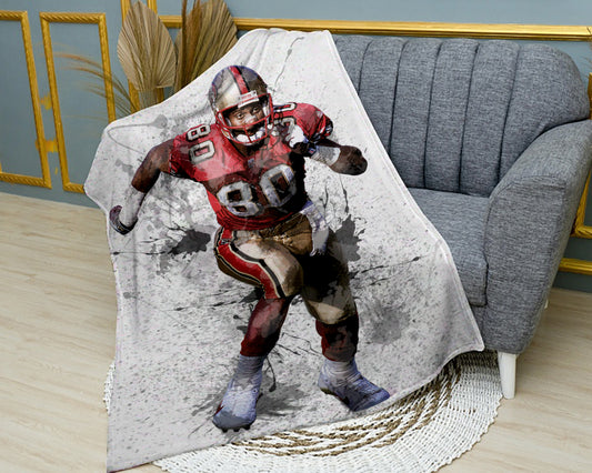 Jerry Rice Splash Effect Fleece Blanket