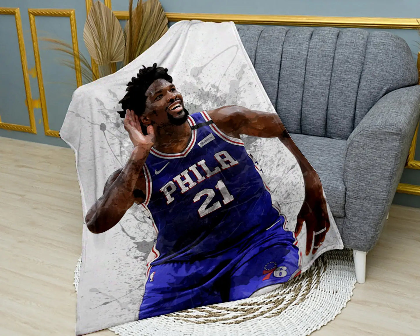Joel Embiid Splash Effect Fleece Blanket