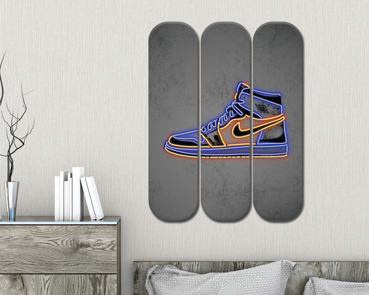 Jordan Sneakars Acrylic Skateboard Wall Art