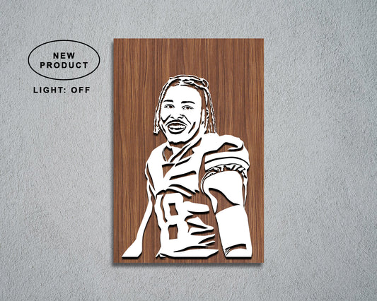 Justin Jefferson LED Wooden Decal