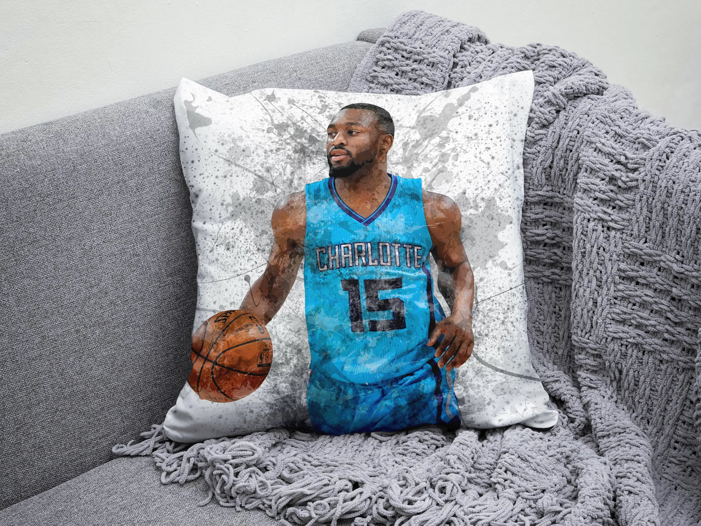 Almohada con efecto salpicadura de Kemba Walker