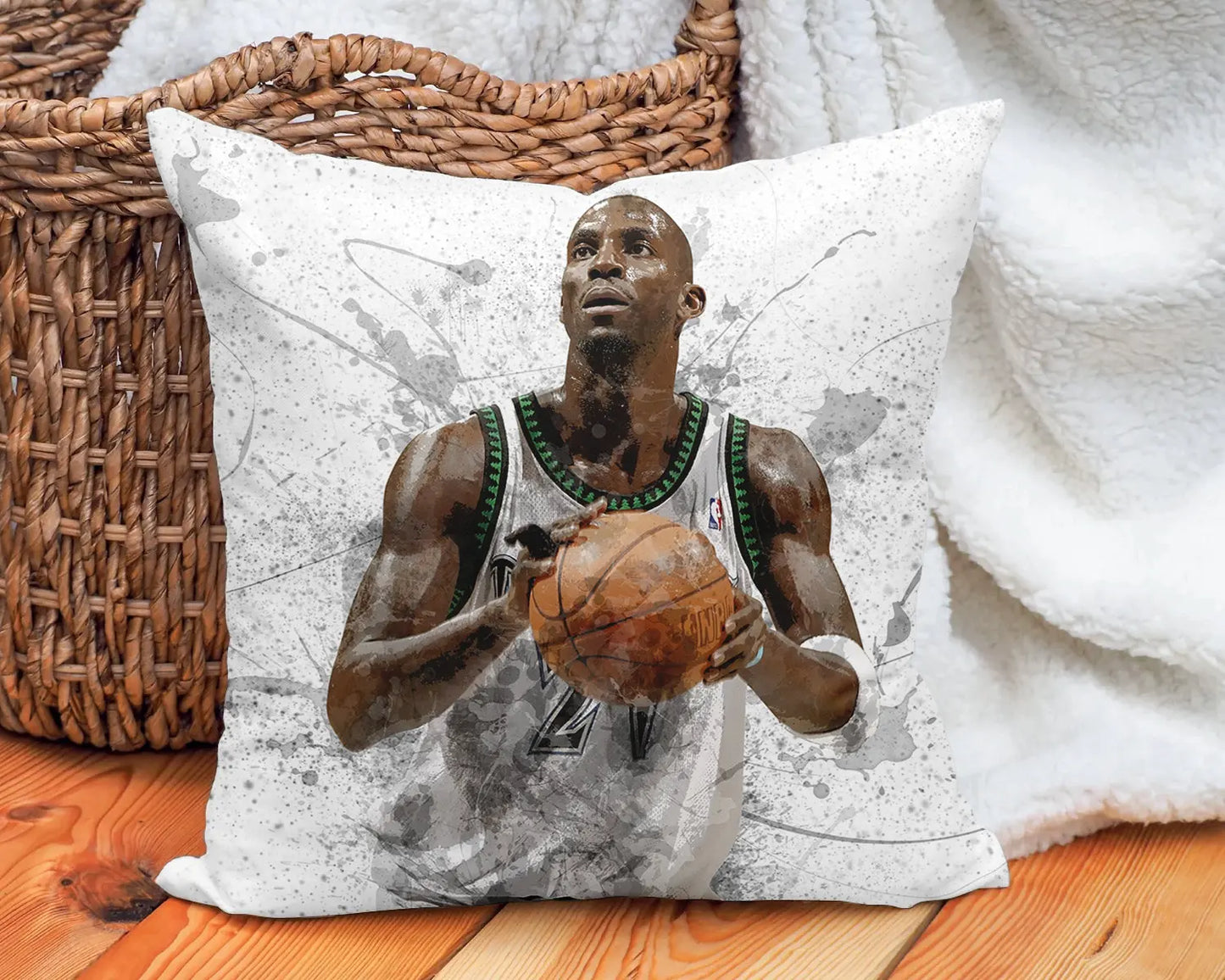 Almohada con efecto salpicadura de Kevin Garnett