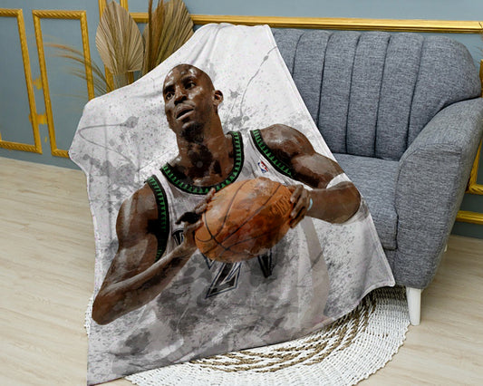 Kevin Garnett Splash Effect Fleece Blanket