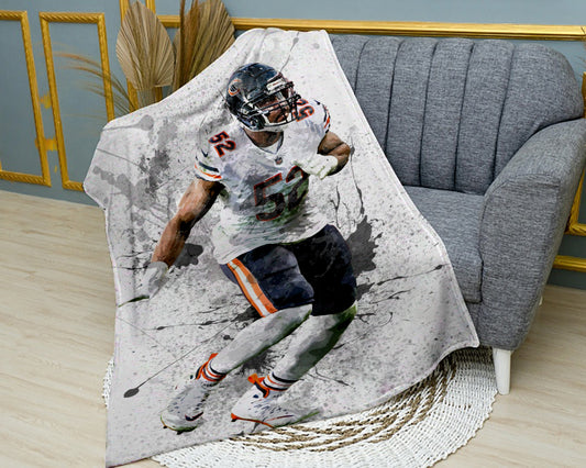 Khalil Mack Splash Effect Fleece Blanket