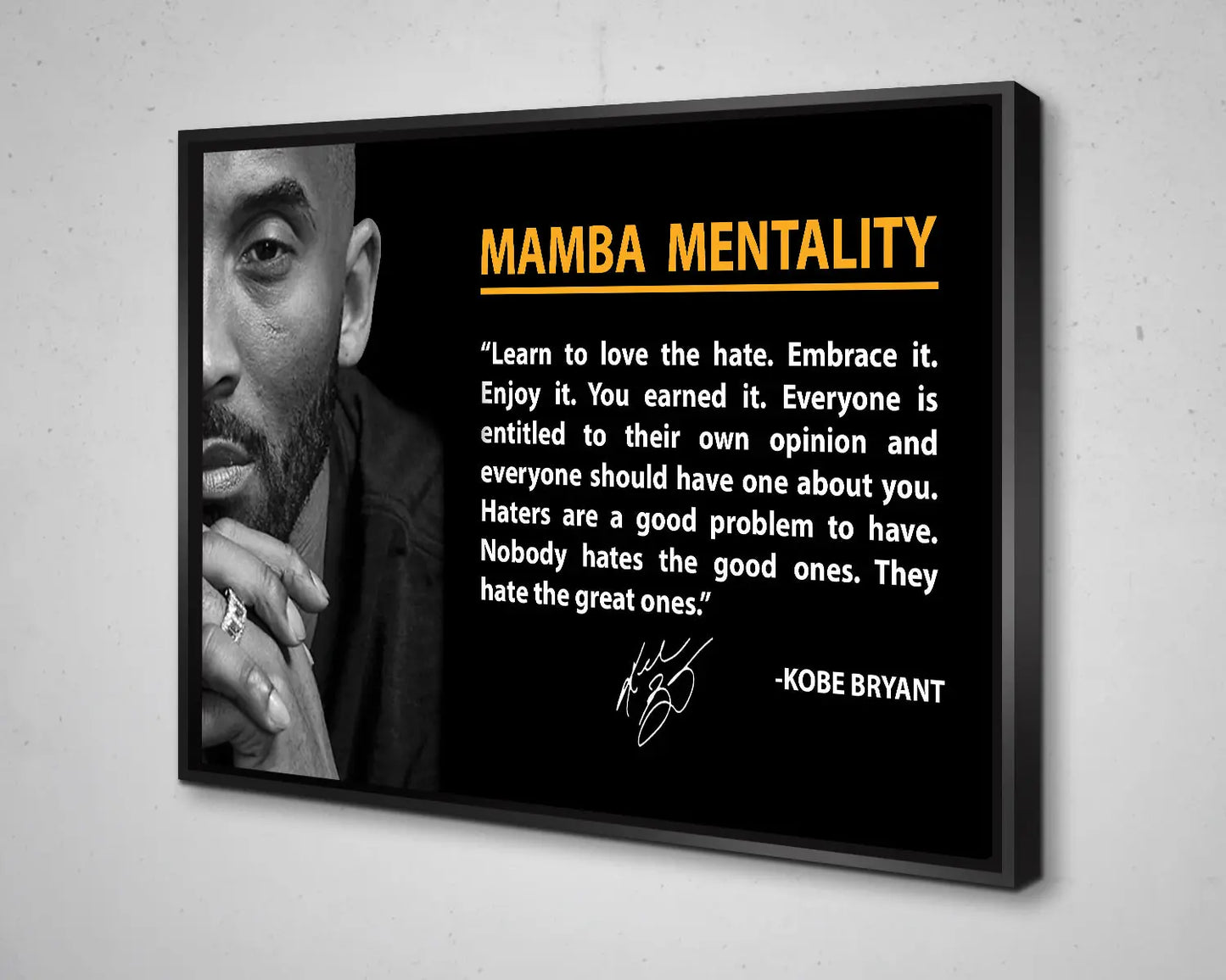 Kobe Bryant Mamba Mentality Canvas Wall Art