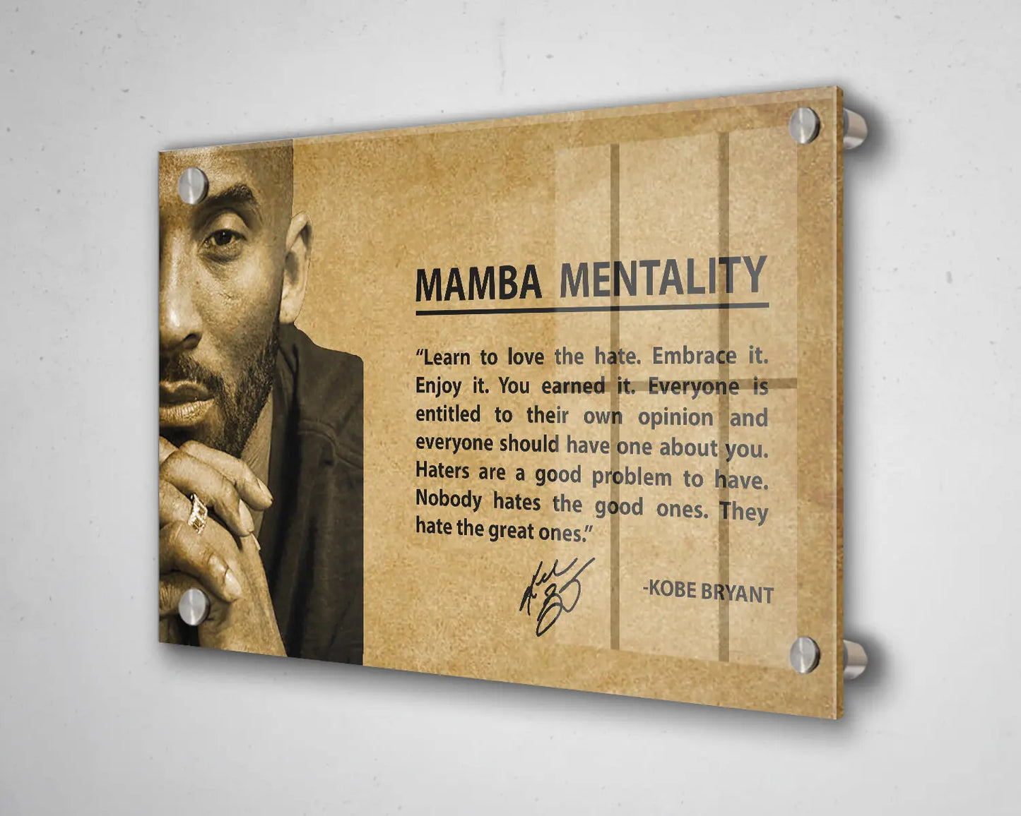 Kobe Bryant Mamba Mentality Canvas Wall Art