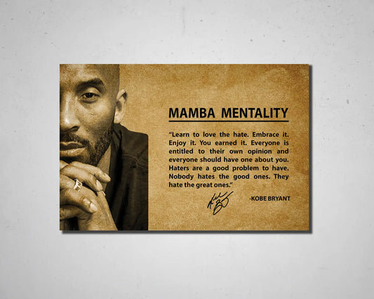 Kobe Bryant Mamba Mentality Canvas Wall Art
