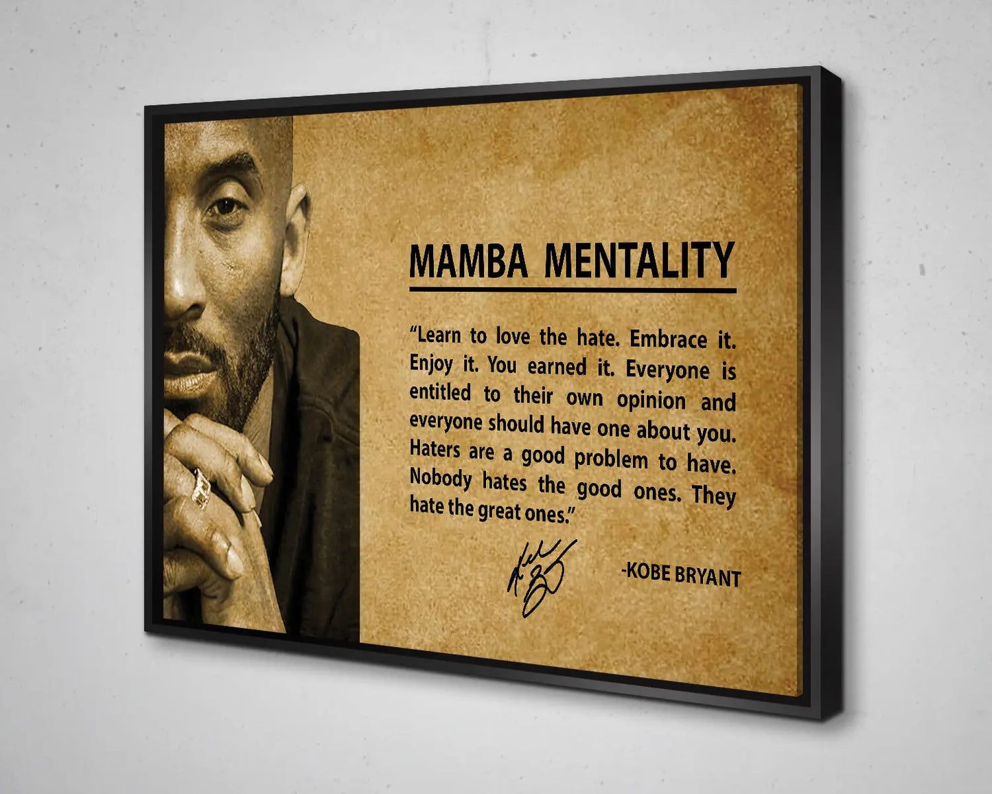 Kobe Bryant Mamba Mentality Canvas Wall Art