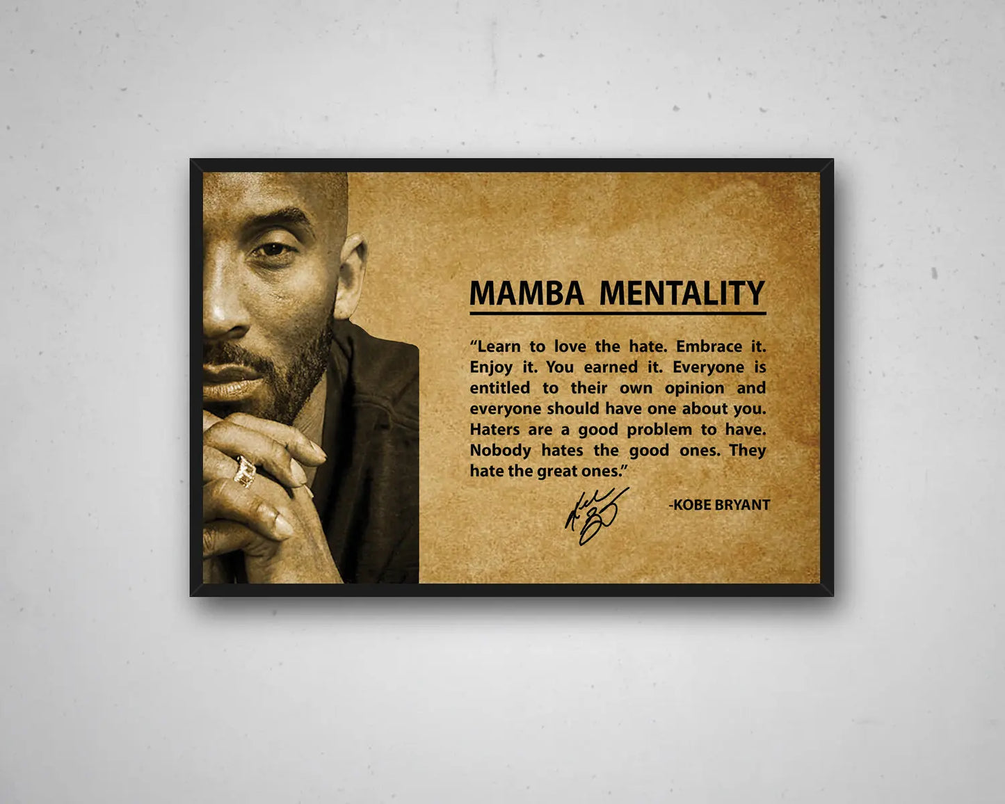 Kobe Bryant Mamba Mentality Canvas Wall Art