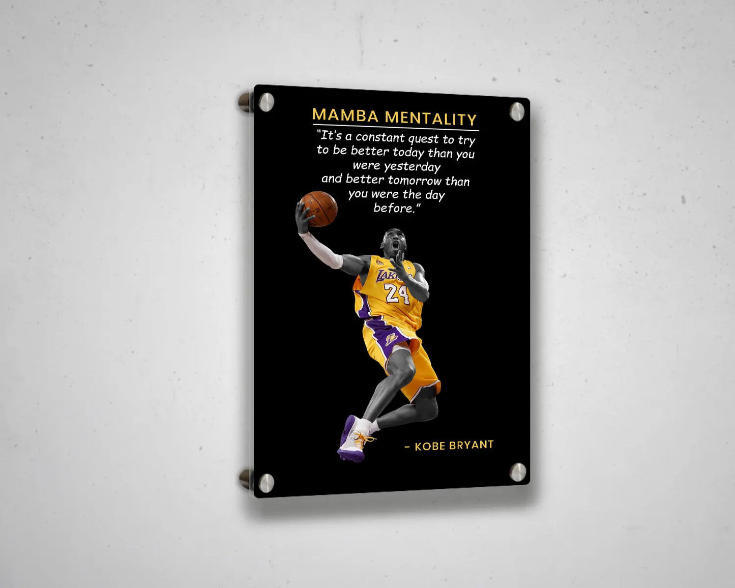 Kobe Bryant Mamba Mentality Canvas Wall Art