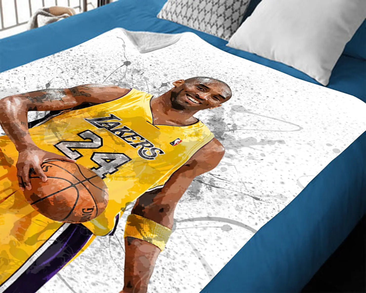 Kobe Bryant Splash Effect Fleece Blanket Style 1