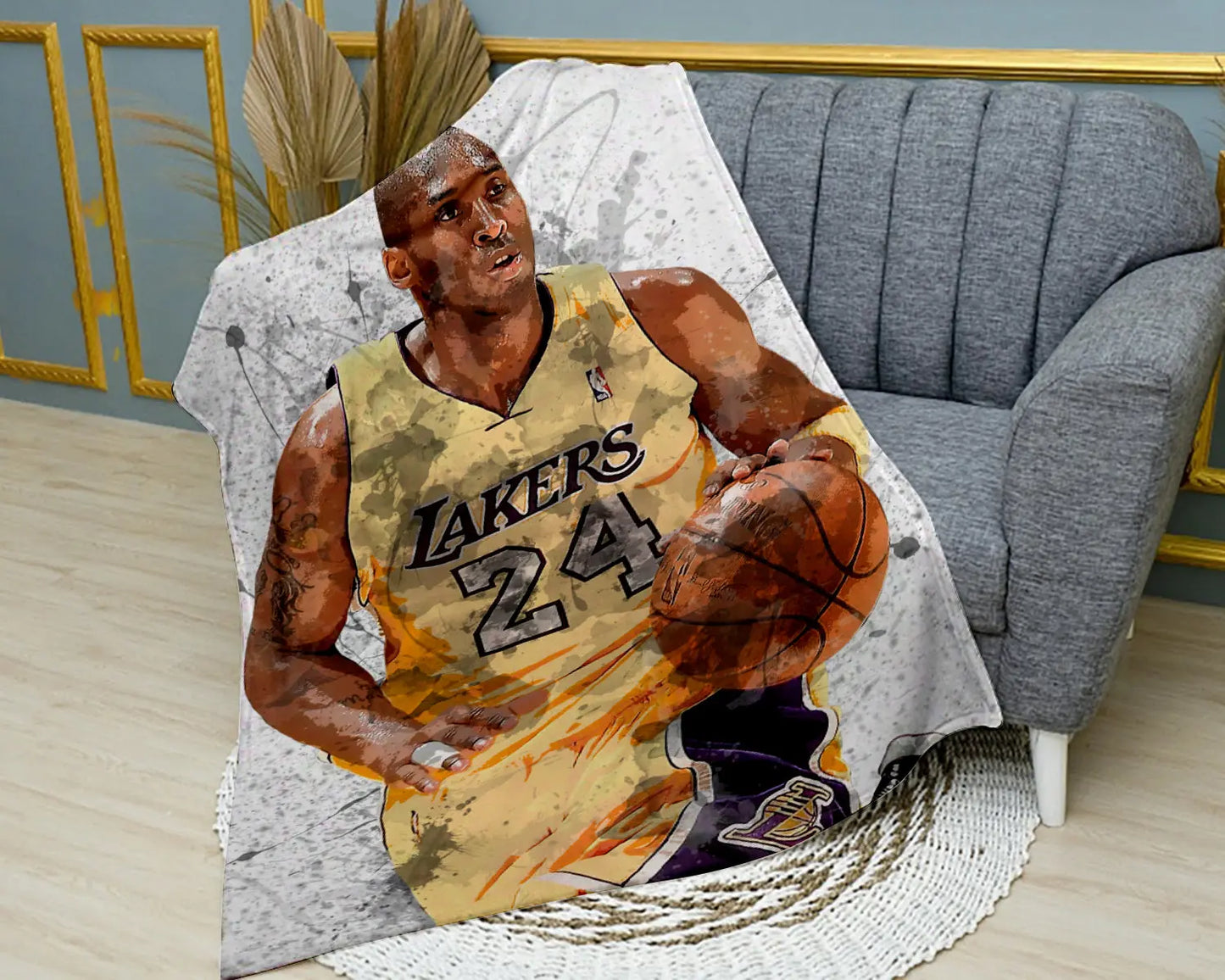 Kobe Bryant Splash Effect Fleece Blanket Style 2