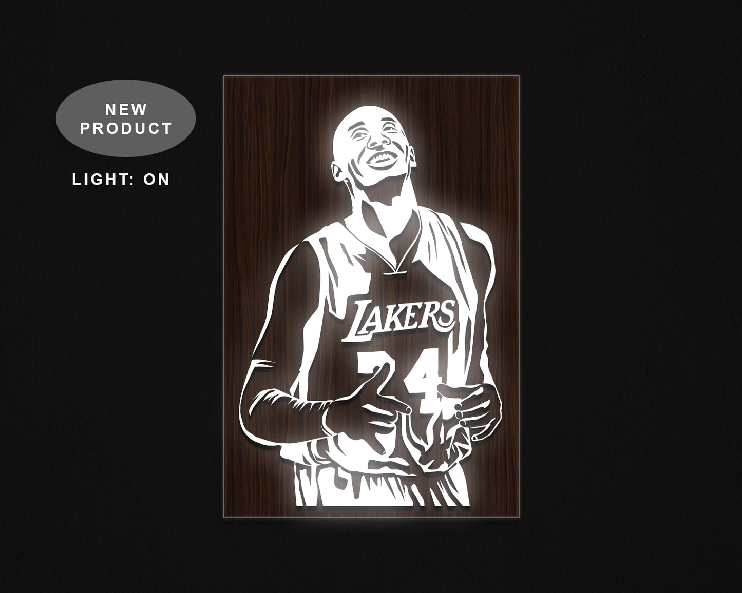 Kobe Bryant LED Wooden Decal