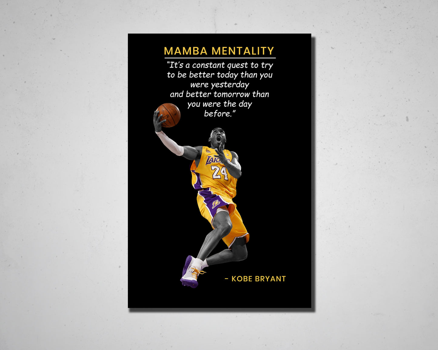 Kobe Bryant Mamba Mentality Canvas Wall Art