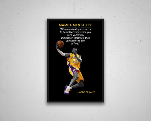 Kobe Bryant Mamba Mentality Canvas Wall Art